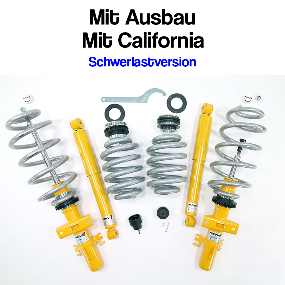 T5 T6 T6.1 Höherlegungs-Gewindefahrwerk MIT California oder Ausbauten mit Schwerlast Ausführung