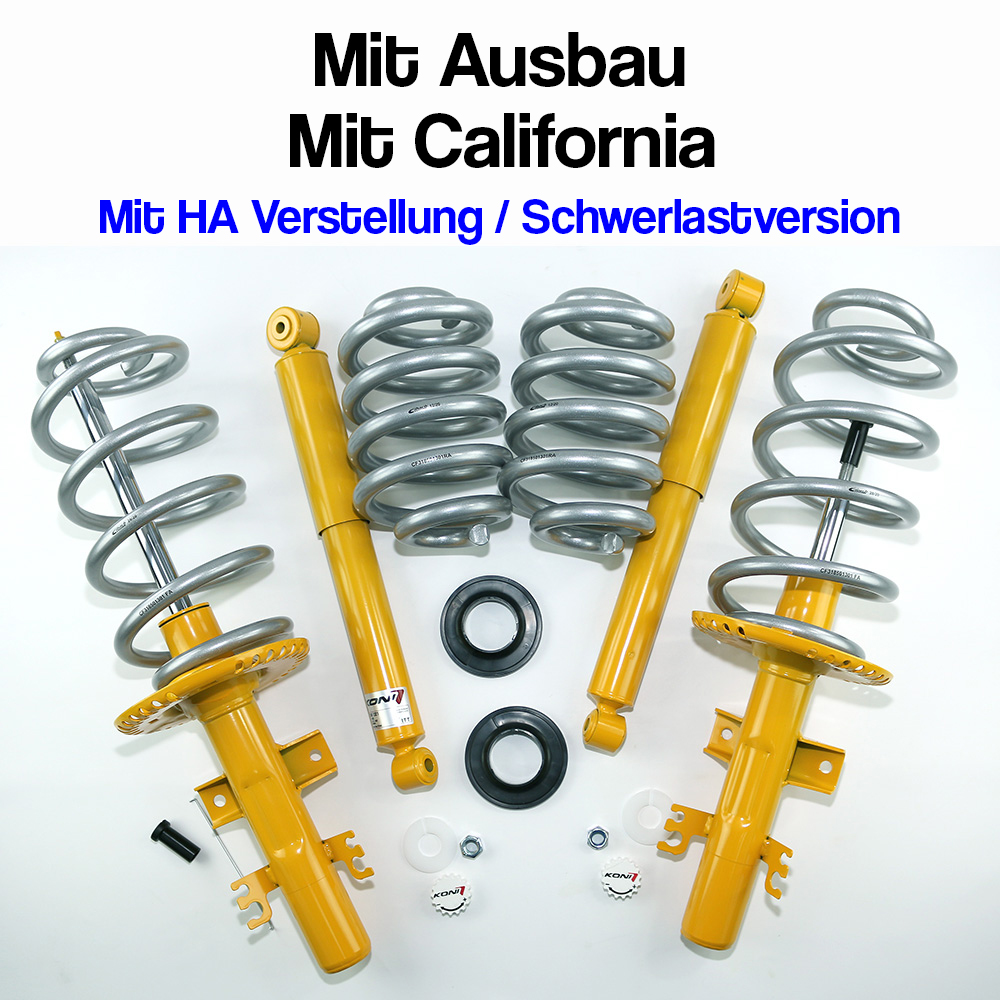 T5 T6 T6.1 Härteverstellbares KONI-ADJUST-SENSITIV Höherlegungs-Fahrwerk MIT HA Höhenverstellung + California