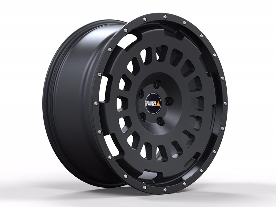 VW T5 T6 T6.1 TWIN-MONOTUBE-PROJEKT-AT20-ZERO 9X20 ZOLL IN SEIDENMATT-SCHWARZ OHNE ANFAHRSCHUTZRING