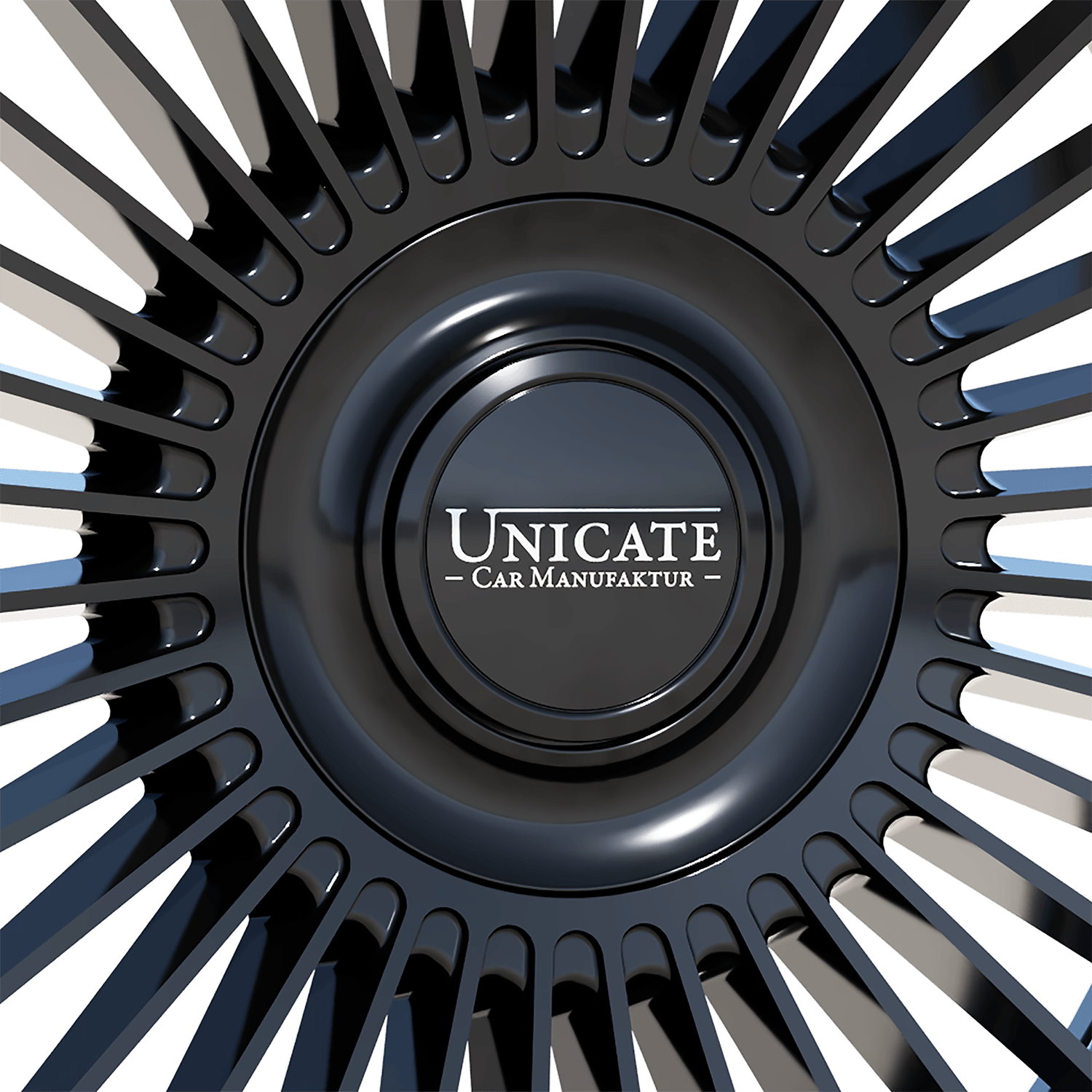 Unicate Wheels Floating Cap Highgloss Black Linse Black Label Silver