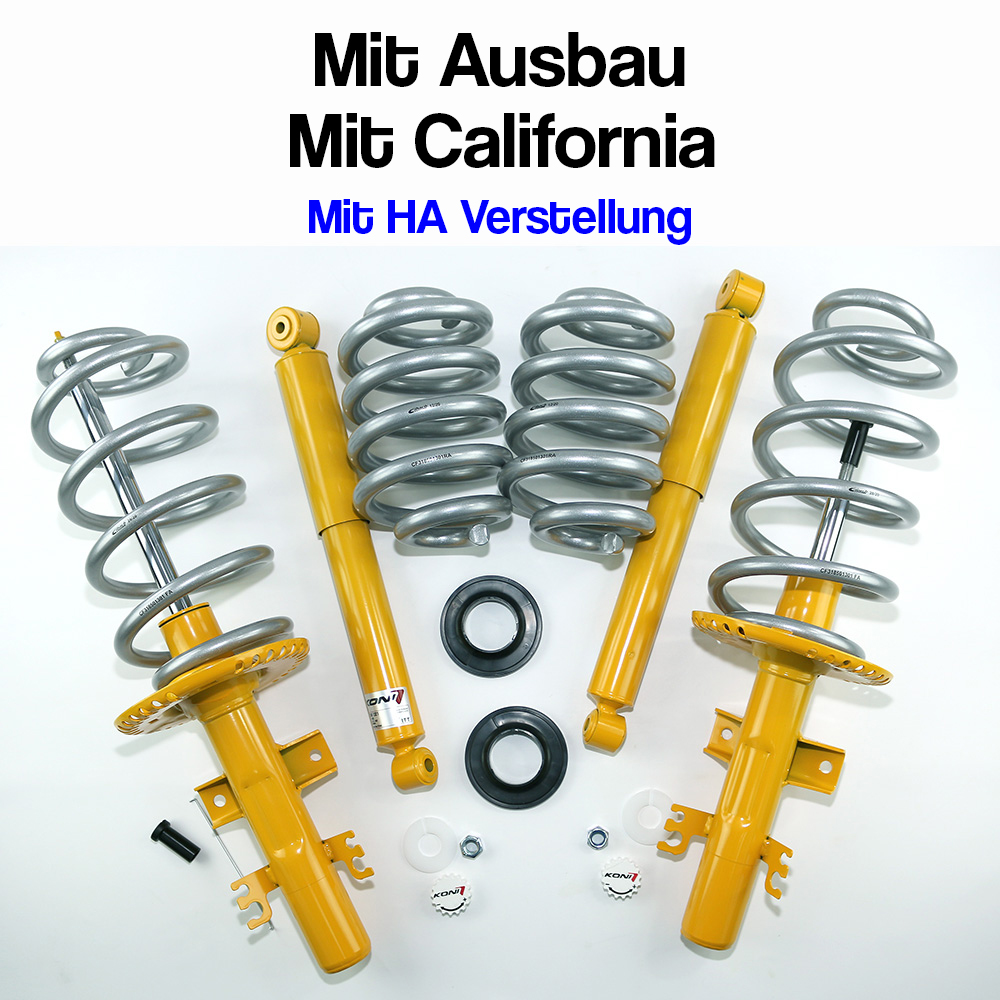 T5 T6 T6.1 Härteverstellbares KONI-ADJUST-SENSITIV Höherlegungs-Fahrwerk MIT HA Höhenverstellung + California