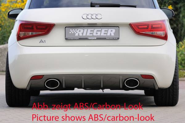 Fox Sportauspuff passend für Rieger Heckeinsatz Audi A1 (8X): 08.10-12.14 (bis Facelift) ABS schwarz